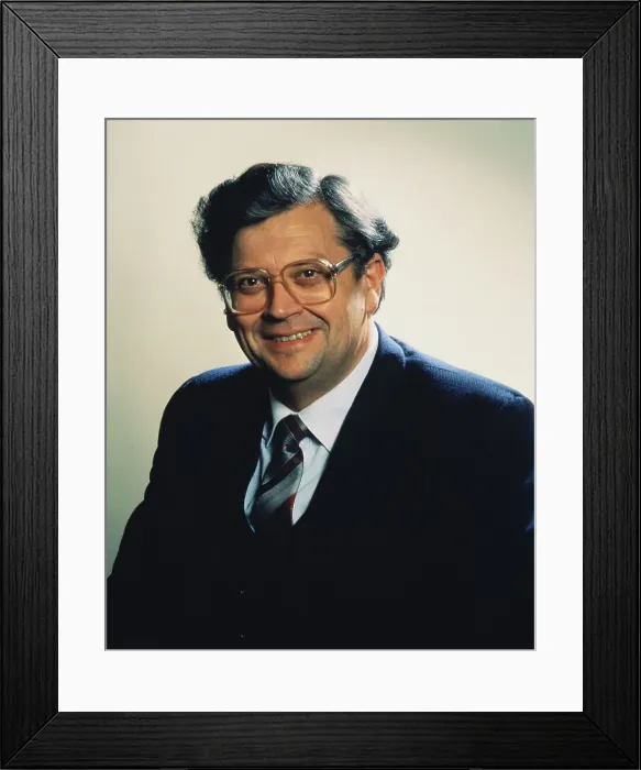 Framed Print : Portrait of David Lange Smiling Framed Print : Portrait of David Lange Smiling