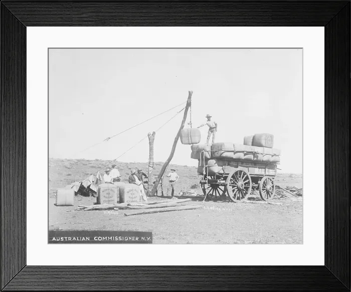 Framed Print : Loading Bales of Wool on Wagon Framed Print : Loading Bales of Wool on Wagon