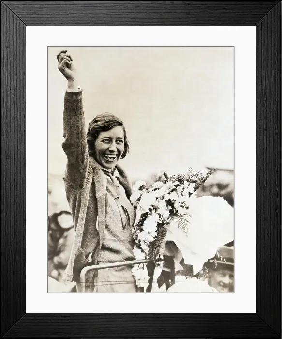 Framed Print : Pilot Amy Johnson After Arriving in Australia Framed Print : Pilot Amy Johnson After Arriving in Australia