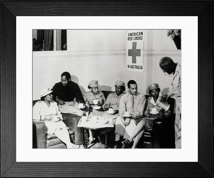 Framed Print : Army Officers and Nurses Having Coffee Framed Print : Army Officers and Nurses Having Coffee