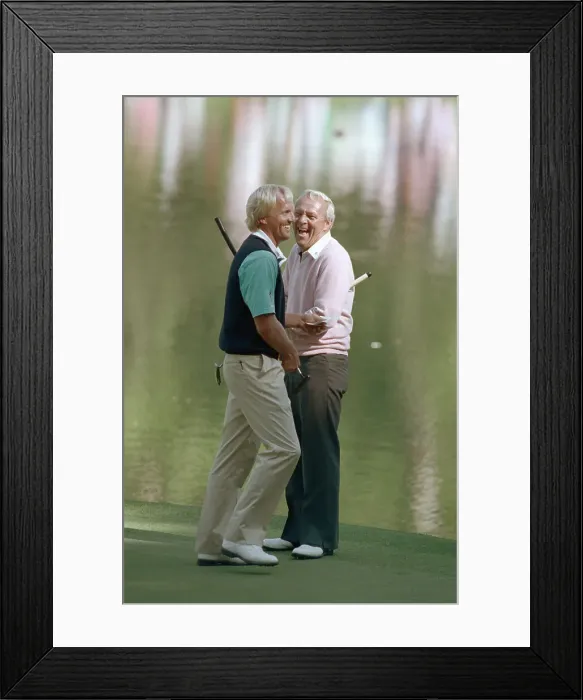 Framed Print : Arnold Palmer and Greg Norman Conversing Framed Print : Arnold Palmer and Greg Norman Conversing