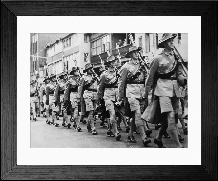 Framed Print : Parade of Australian Soldiers Framed Print : Parade of Australian Soldiers