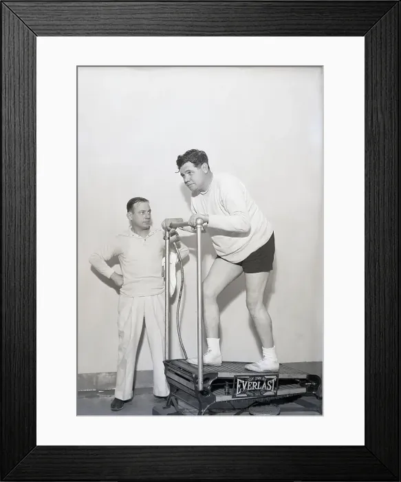 Framed Print : Babe Ruth on Running Machine Framed Print : Babe Ruth on Running Machine