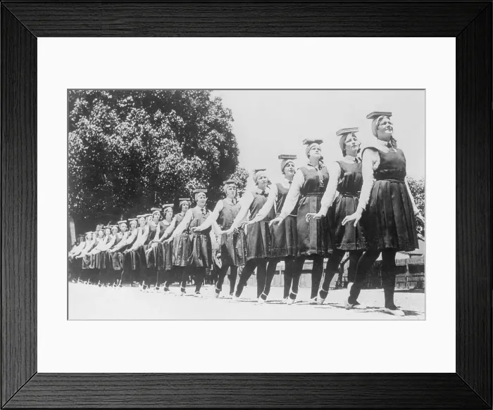 Framed Print : Young Women Balancing Books on Heads Framed Print : Young Women Balancing Books on Heads