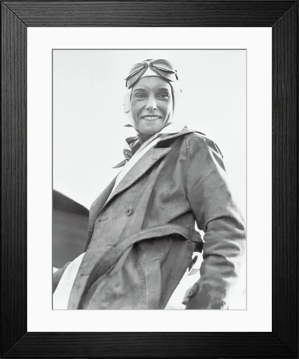 Framed Print : Portrait of Jean Batten Smiling