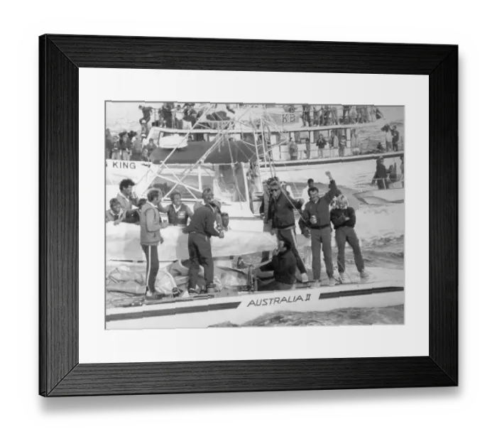 Framed Print : Crew of Australia II Celebrating Win Framed Print : Crew of Australia II Celebrating Win
