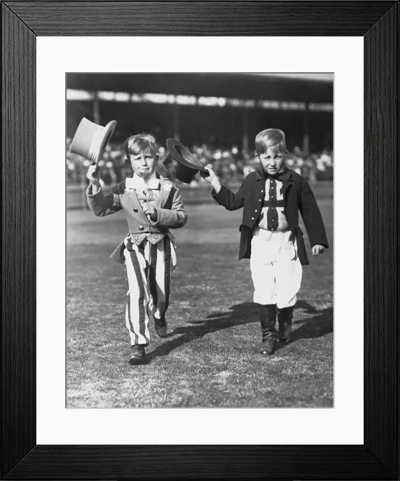 Framed Print : Children Walking in Patriotic Uniforms