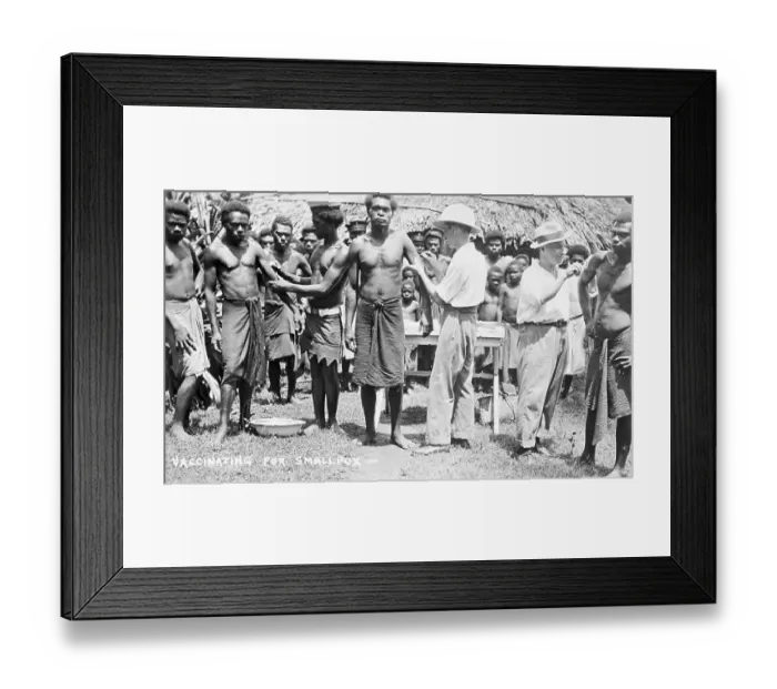Framed Print : Aborigine Village Receiving Smallpox Vaccinations Framed Print : Aborigine Village Receiving Smallpox Vaccinations