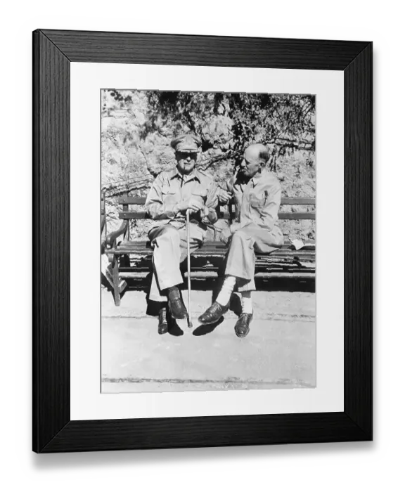 Framed Print : General MacArthur Chatting with Francis Sayre Framed Print : General MacArthur Chatting with Francis Sayre