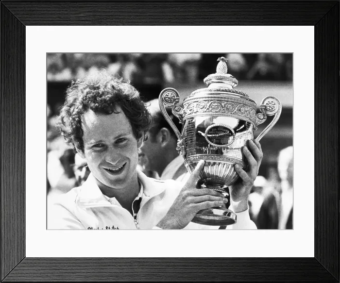 Framed Print : John Mcenroe Holds Winners Trophy Framed Print : John Mcenroe Holds Winners Trophy