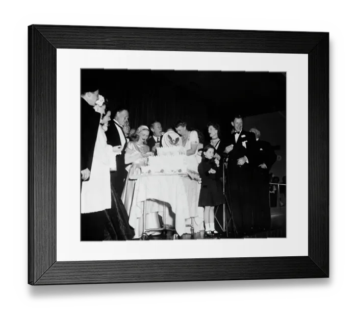 Framed Print : Eleanor Roosevelt With Film Stars And Large Cake Framed Print : Eleanor Roosevelt With Film Stars And Large Cake