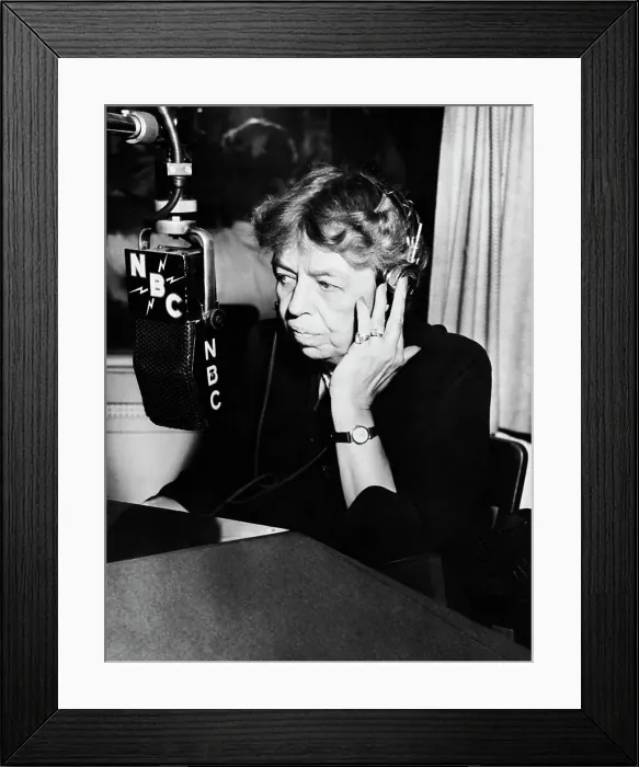 Framed Print : Eleanor Roosevelt During Radio Broadcast Framed Print : Eleanor Roosevelt During Radio Broadcast