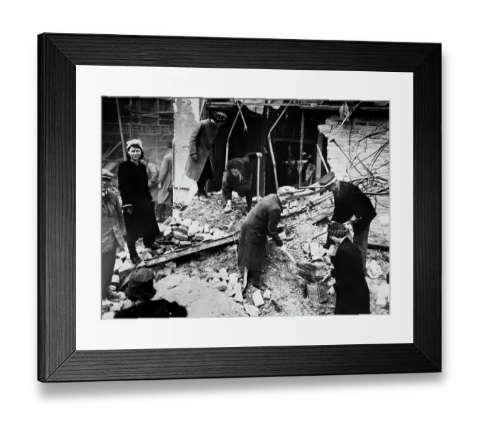 Framed Print : People Clearing Rubble in Berlin Framed Print : People Clearing Rubble in Berlin