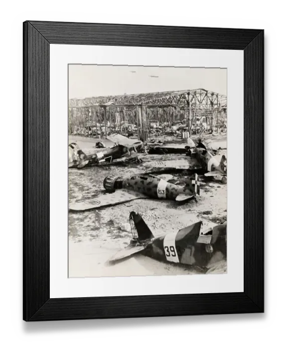 Framed Print : Destroyed Italian Airfield In Libya Framed Print : Destroyed Italian Airfield In Libya