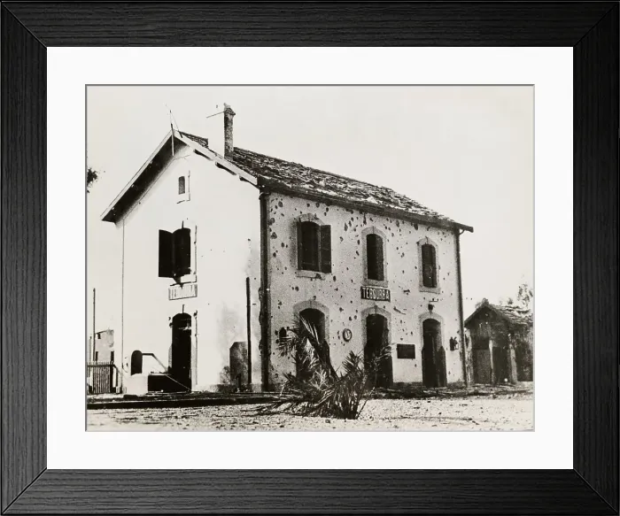 Framed Print : Battle-Damaged Tebourba Station Framed Print : Battle-Damaged Tebourba Station