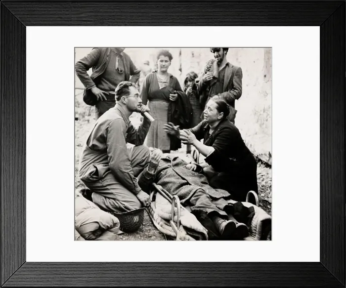 Framed Print : Woman Pleads For Injured Husband Framed Print : Woman Pleads For Injured Husband