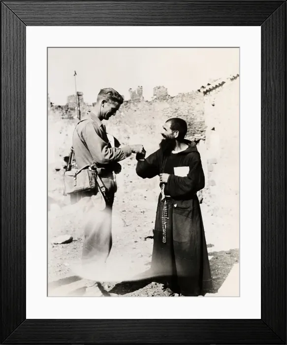 Framed Print : Monk And Soldier In Sicily Framed Print : Monk And Soldier In Sicily