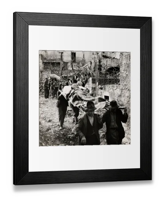 Framed Print : Injured Woman On Stretcher Framed Print : Injured Woman On Stretcher