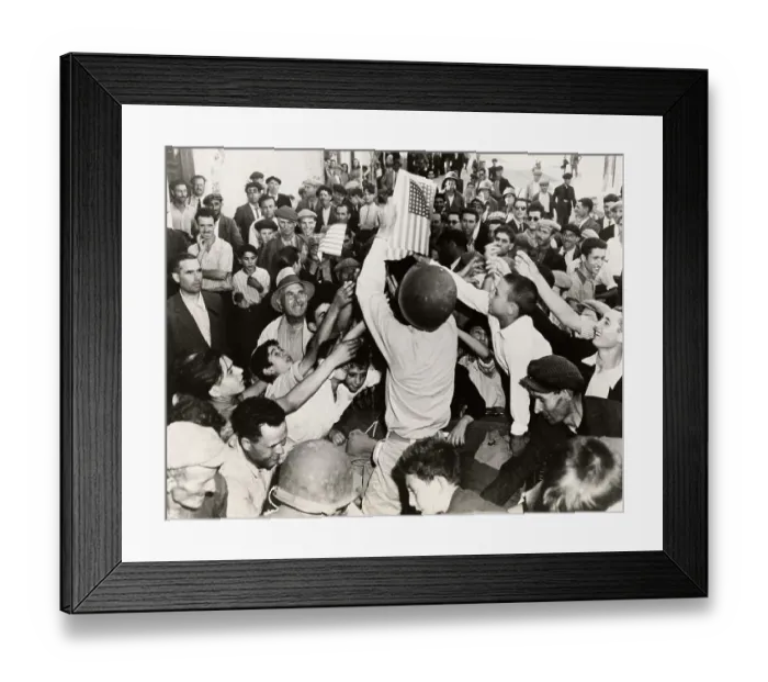 Framed Print : American Soldier Handing Out Flags Framed Print : American Soldier Handing Out Flags
