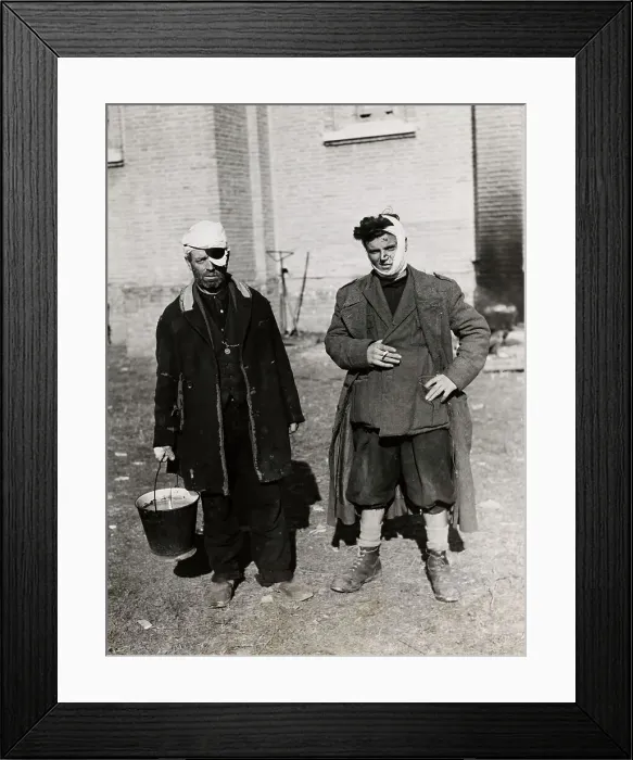 Framed Print : Injured Father And Son
