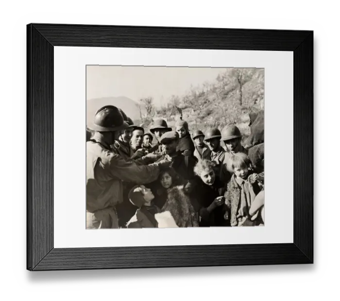Framed Print : French Soldiers Welcome Italians At Acquafondata Framed Print : French Soldiers Welcome Italians At Acquafondata