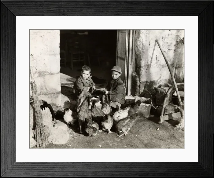 Framed Print : Italian Boys On A Farm Framed Print : Italian Boys On A Farm