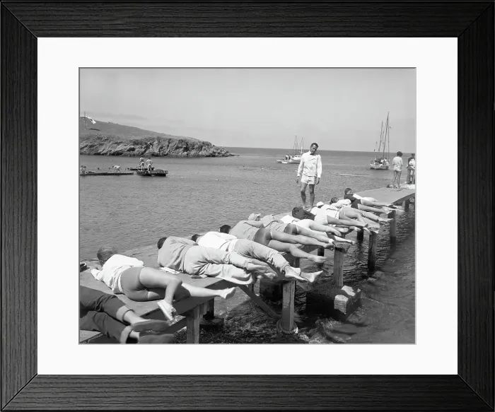 Framed Print : Life Saving Instruction at the Red Cross National Aquatic School
