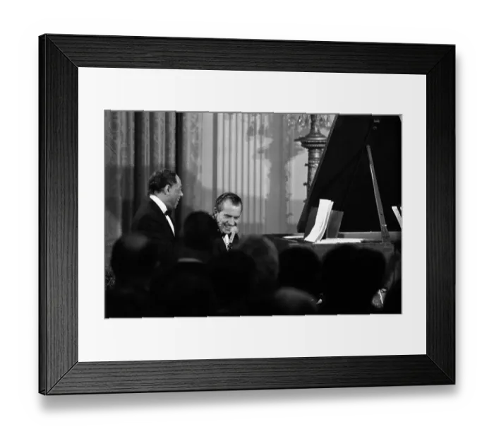 Framed Print : President Nixon Plays Piano Framed Print : President Nixon Plays Piano