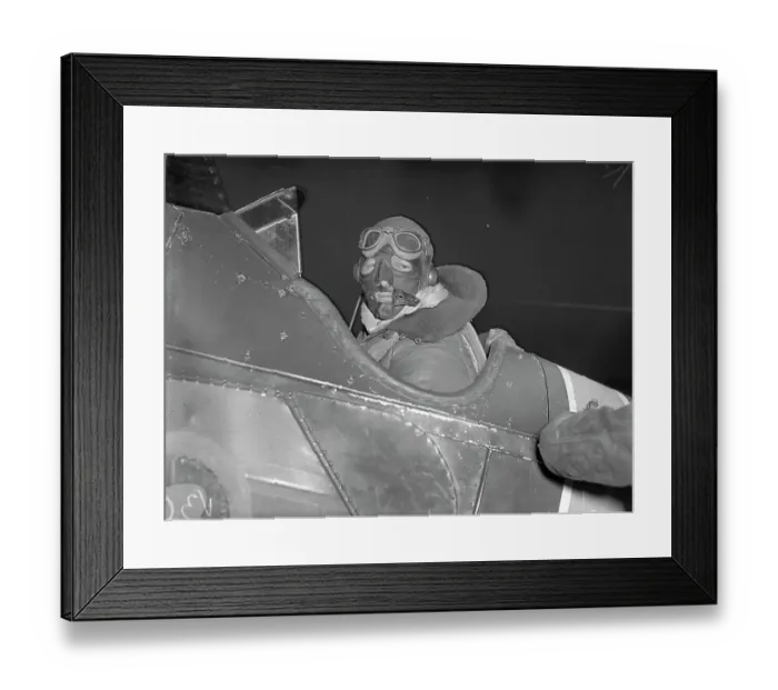 Framed Print : Pilot Sitting in First Army Western Mail Plane Framed Print : Pilot Sitting in First Army Western Mail Plane