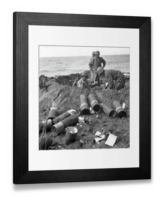 Framed Print : Marines Setting Up Mortar Framed Print : Marines Setting Up Mortar