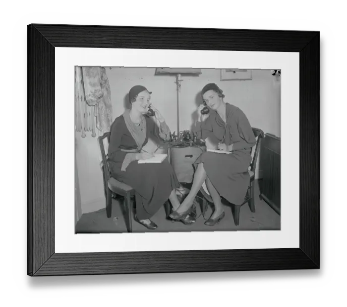 Framed Print : Society Women Talking on Telephone