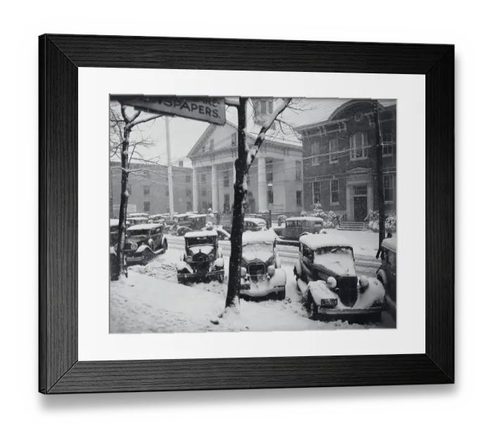 Framed Print : Snow Storm During Lindbergh Kidnapping Trial Framed Print : Snow Storm During Lindbergh Kidnapping Trial
