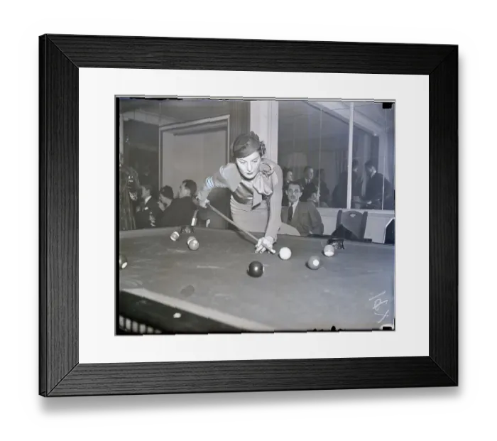 Framed Print : Man And Woman Playing Pool