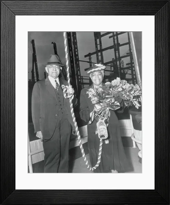 Framed Print : Couple at Ship Launching Framed Print : Couple at Ship Launching