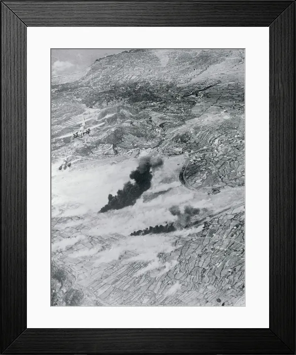 Framed Print : Aerial View of Bomb Blasts Framed Print : Aerial View of Bomb Blasts