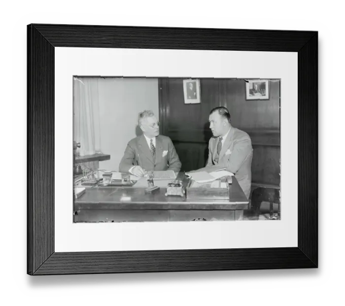 Framed Print : Jack Sharkey Chatting with D. Walker Ware Framed Print : Jack Sharkey Chatting with D. Walker Ware