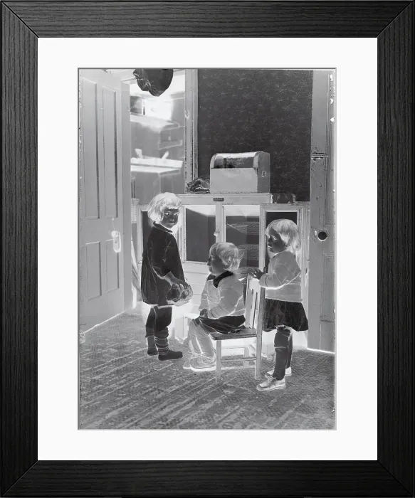 Framed Print : Hungry Sisters Receiving Last of Bread Framed Print : Hungry Sisters Receiving Last of Bread