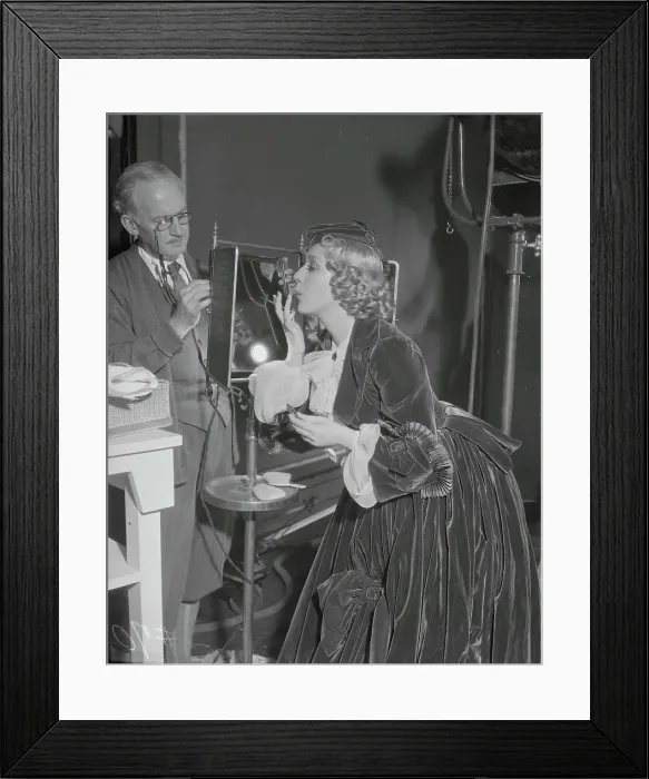 Framed Print : Actress Mary Pickford in Dressing Room with Roy Laidlaw