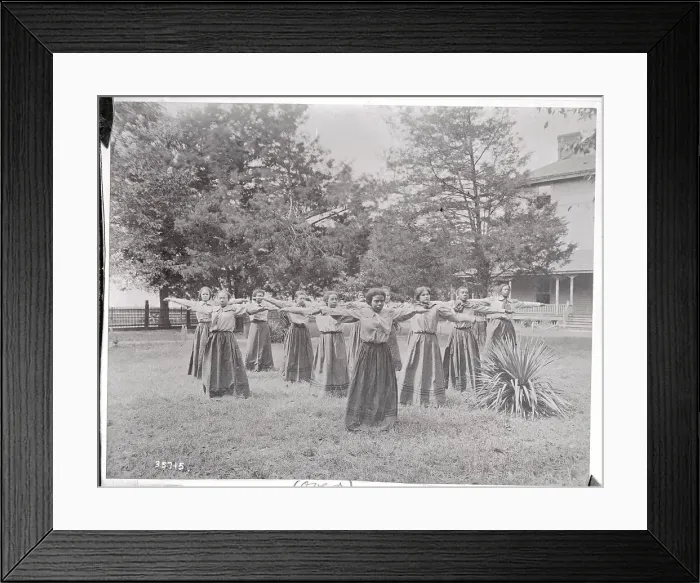 Framed Print : Tuskegee Institute Students in Out Door Gymnastics Class Framed Print : Tuskegee Institute Students in Out Door Gymnastics Class