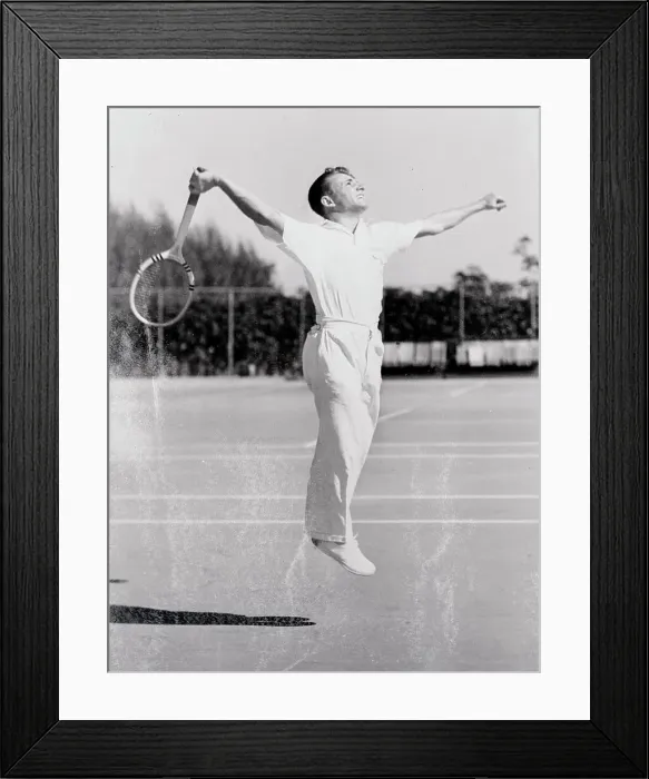 Framed Print : Bryan M. Grant in Tennis Swinging Action Framed Print : Bryan M. Grant in Tennis Swinging Action