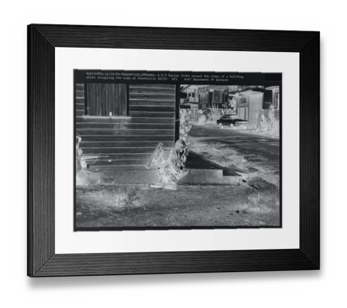 Framed Print : Soldiers Taking Cover on the Street Framed Print : Soldiers Taking Cover on the Street