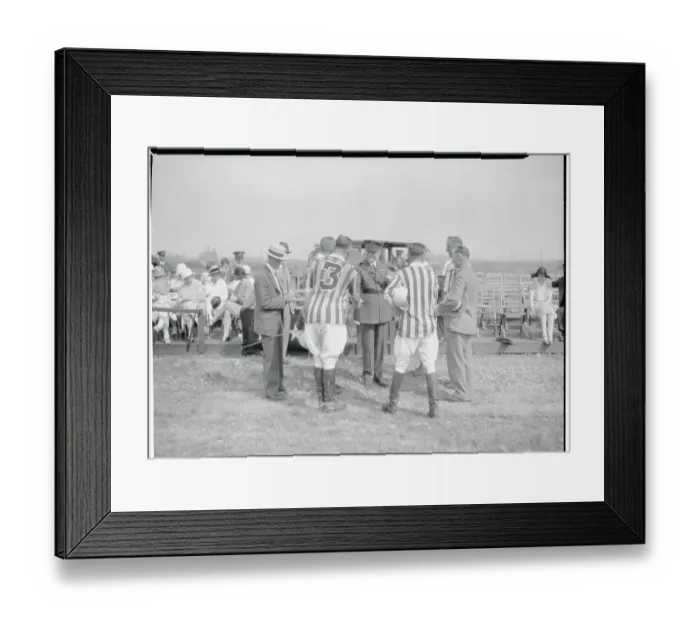Framed Print : James McRae Speaking with Polo Players Framed Print : James McRae Speaking with Polo Players