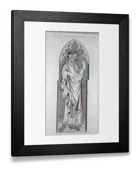 Framed Print : Illustration of King Sebert Poised in Doorway Framed Print : Illustration of King Sebert Poised in Doorway