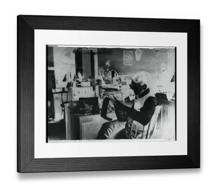 Framed Print : Journalist H. L. Mencken Reading at Desk Framed Print : Journalist H. L. Mencken Reading at Desk