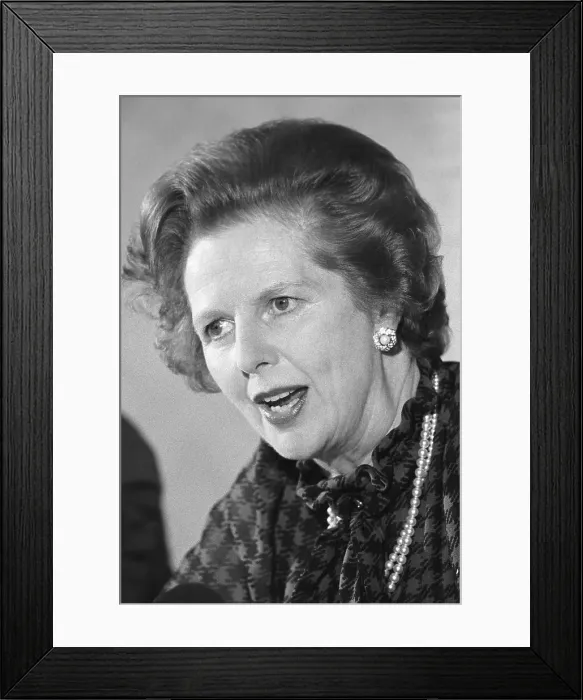 Framed Print : Margaret Thatcher Speaking to the Press Framed Print : Margaret Thatcher Speaking to the Press