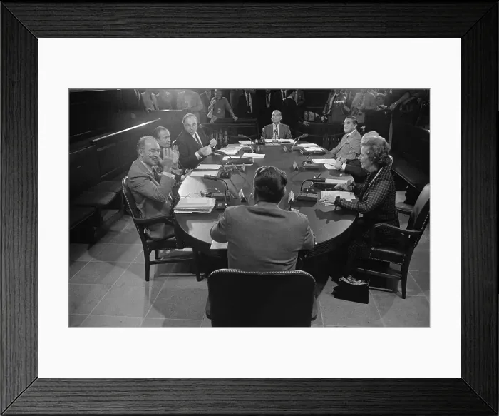 Framed Print : President Reagan Meeting with World Leaders