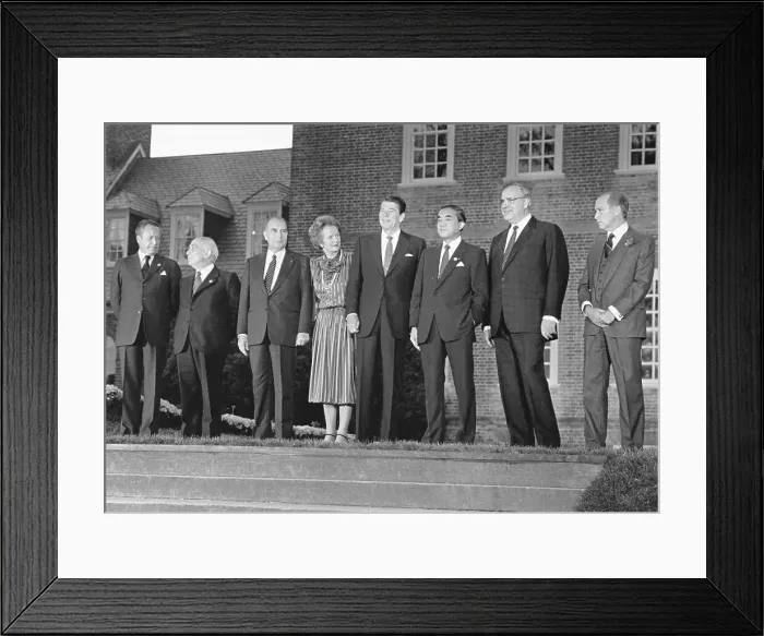 Framed Print : Members of Industrialized Nations Summit Posing Together Framed Print : Members of Industrialized Nations Summit Posing Together