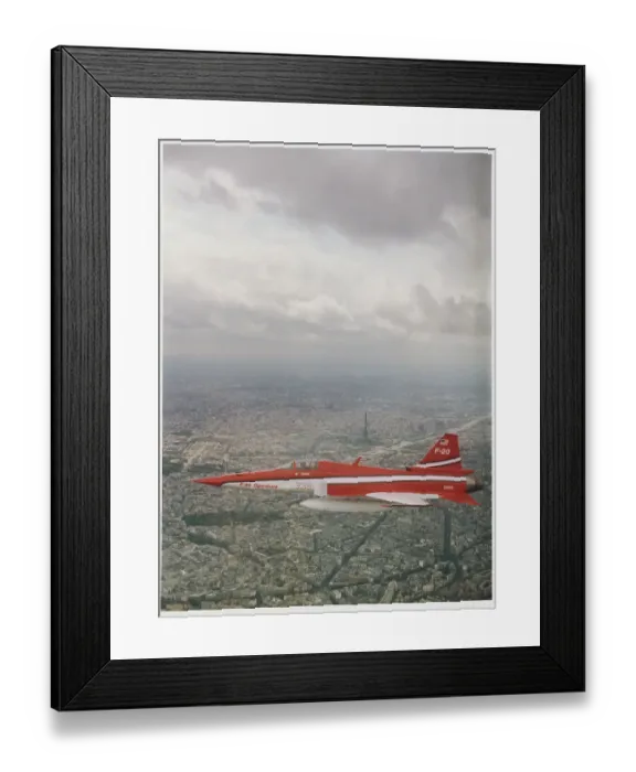 Framed Print : F-20 Tigershark Flying over Paris Framed Print : F-20 Tigershark Flying over Paris