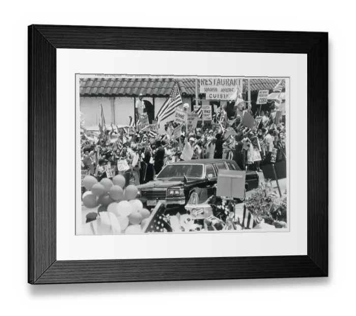 Framed Print : Ronald Reagan Arriving Little Havana