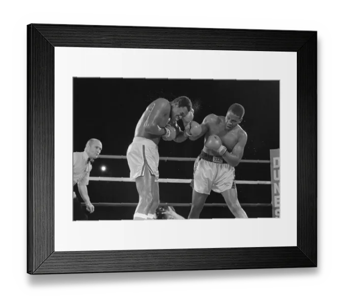 Framed Print : Tim Weatherspoon vs. Larry Holmes Framed Print : Tim Weatherspoon vs. Larry Holmes